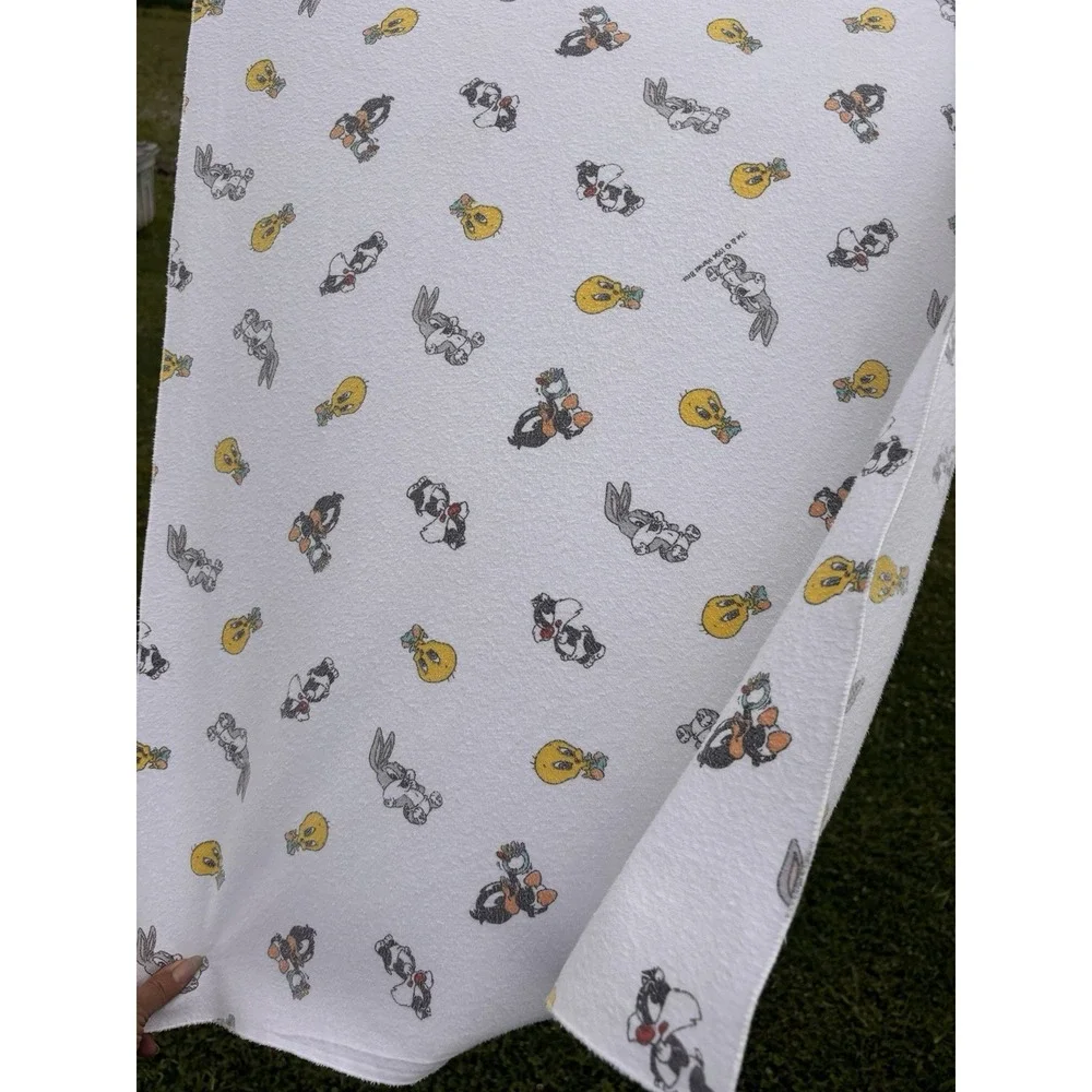 Vintage Baby Looney Tunes Blanket‎ Balloons Bugs Bunny Tweety Sylvester Cotton